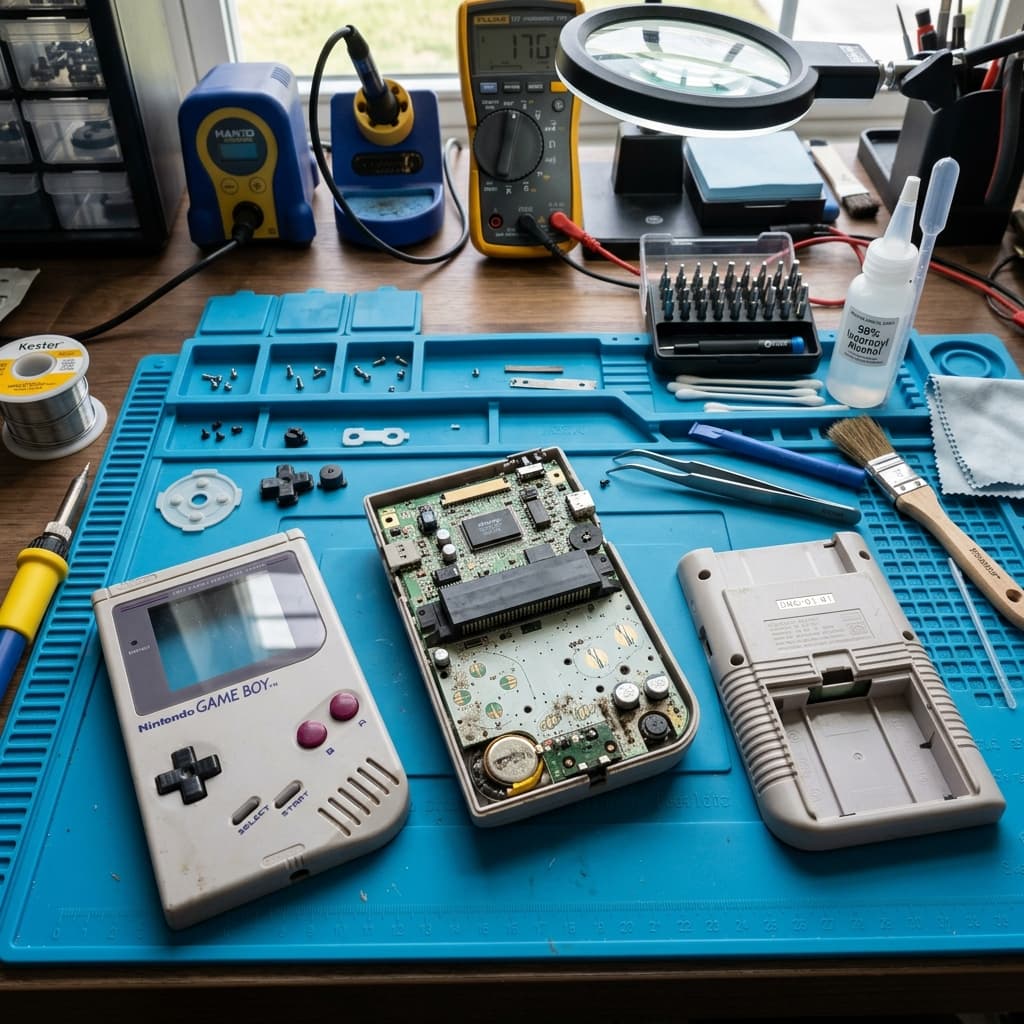 Resucitando una Game Boy DMG-01: Limpieza y cambio de polarizador